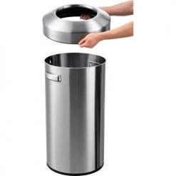 Global Industrial Stainless Steel Round Open Top Trash Can, 16 Gallon 22 Global Industrial Stainless Steel Round Open Top Trash Can, 16 Gallon -Cheap Trash & Recycling Store 641423SS 04