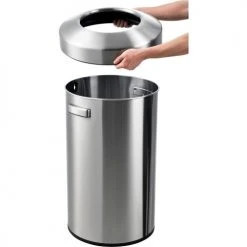 Global Industrial™ Stainless Steel Round Open Top Trash Can, 21 Gallon -Cheap Trash & Recycling Store 641424SS 04
