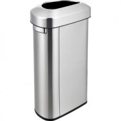 Global Industrial™ Stainless Steel Semi-Round Open Top Trash Can, 16 Gallon -Cheap Trash & Recycling Store 641425SS 02