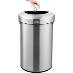 Global Industrial™ Stainless Steel Semi-Round Open Top Trash Can, 16 Gallon -Cheap Trash & Recycling Store 641425SS 05