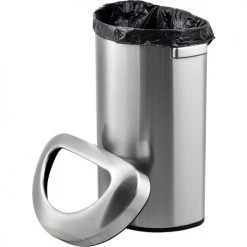 Global Industrial™ Stainless Steel Semi-Round Open Top Trash Can, 16 Gallon -Cheap Trash & Recycling Store 641425SS 09
