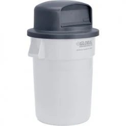 Global Industrial™ Plastic Trash Can Dome Lid - 44 Gallon Gray -Cheap Trash & Recycling Store 641434GY 04
