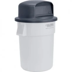 Global Industrial™ Plastic Trash Can Dome Lid - 55 Gallon Gray -Cheap Trash & Recycling Store 641435GY 04