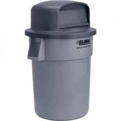Global Industrial™ Plastic Trash Can Dome Lid - 55 Gallon Gray -Cheap Trash & Recycling Store 641435GY 05
