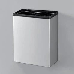 Global Industrial™ Stainless Steel Wall Mount Trash Can, 6-2/5 Gallon -Cheap Trash & Recycling Store 641437SS 04