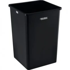 Global Industrial™ Square Plastic Trash Can, 35 Gallon, Black
