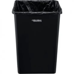 Global Industrial™ Square Plastic Trash Can, 35 Gallon, Black -Cheap Trash & Recycling Store 641439BK 02