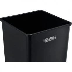 Global Industrial™ Square Plastic Trash Can, 35 Gallon, Black -Cheap Trash & Recycling Store 641439BK 03