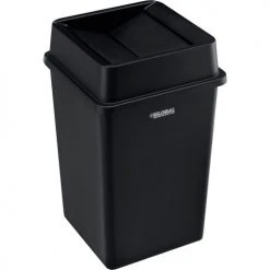 Global Industrial™ Square Plastic Trash Can, 35 Gallon, Black -Cheap Trash & Recycling Store 641439BK 04
