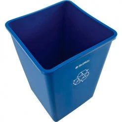 Global Industrial™ Square Recycling Trash Can, 35 Gallon, Blue -Cheap Trash & Recycling Store 641439RBL 03