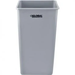 Global Industrial™ Square Plastic Trash Can, 55 Gallon, Gray -Cheap Trash & Recycling Store 641440GY 01
