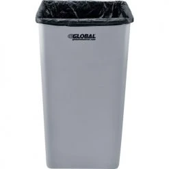 Global Industrial™ Square Plastic Trash Can, 55 Gallon, Gray -Cheap Trash & Recycling Store 641440GY 02