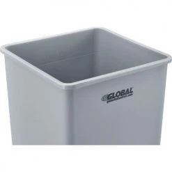 Global Industrial™ Square Plastic Trash Can, 55 Gallon, Gray -Cheap Trash & Recycling Store 641440GY 03