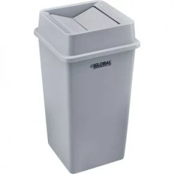 Global Industrial™ Square Plastic Trash Can, 55 Gallon, Gray -Cheap Trash & Recycling Store 641440GY 04