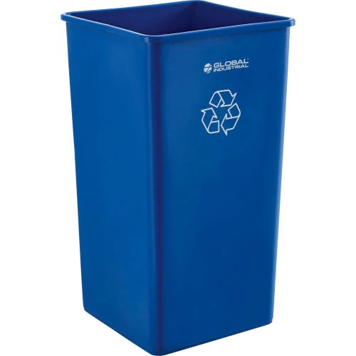 Global Industrial Square Recycling Trash Can, 55 Gallon, Blue 1 Global Industrial Square Recycling Trash Can, 55 Gallon, Blue