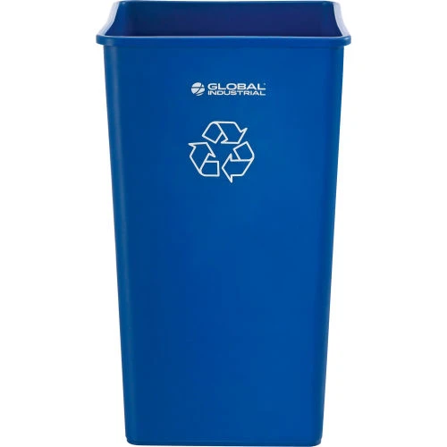 Global Industrial Square Recycling Trash Can, 55 Gallon, Blue 3 Global Industrial Square Recycling Trash Can, 55 Gallon, Blue - Image 3