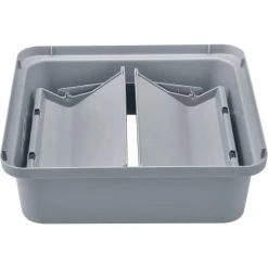 Global Industrial™ Square Plastic Trash Container Swing Lid - 35 & 55 Gallon Gray -Cheap Trash & Recycling Store 641441GY 02