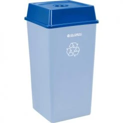 Global Industrial™ Bottles & Cans Recycling Lid For 35 & 55 Gallon Cans, Blue
