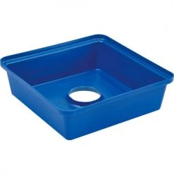 Global Industrial™ Bottles & Cans Recycling Lid For 35 & 55 Gallon Cans, Blue -Cheap Trash & Recycling Store 641441RBL 04