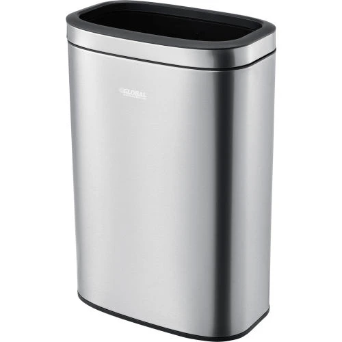 Global Industrial Stainless Steel Slim Open Top Trash Can, 12 Gallon 1 Global Industrial Stainless Steel Slim Open Top Trash Can, 12 Gallon