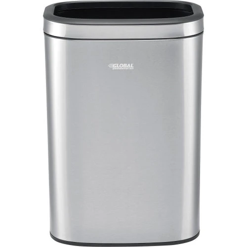 Global Industrial Stainless Steel Slim Open Top Trash Can, 12 Gallon 2 Global Industrial Stainless Steel Slim Open Top Trash Can, 12 Gallon - Image 2