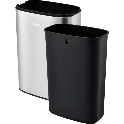 Global Industrial Stainless Steel Slim Open Top Trash Can, 12 Gallon 4 Global Industrial Stainless Steel Slim Open Top Trash Can, 12 Gallon - Image 4