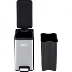 Global Industrial™ Stainless Steel Slim Step Trash Can - 2 Gallon -Cheap Trash & Recycling Store 641444SS 03
