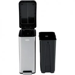 Global Industrial™ Stainless Steel Slim Butterfly Step Trash Can - 12 Gallon -Cheap Trash & Recycling Store 641445SS 03