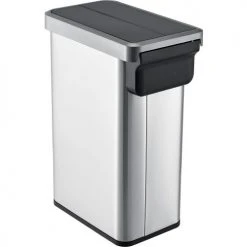 Global Industrial™ Stainless Steel Slim Butterfly Step Trash Can - 12 Gallon -Cheap Trash & Recycling Store 641445SS 08
