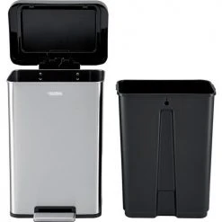 Global Industrial™ Stainless Steel Rectangular Step Trash Can - 12 Gallon -Cheap Trash & Recycling Store 641446SS 03