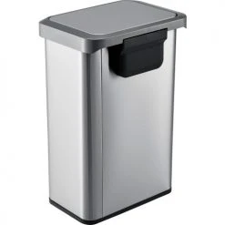Global Industrial™ Stainless Steel Rectangular Step Trash Can - 12 Gallon -Cheap Trash & Recycling Store 641446SS 08