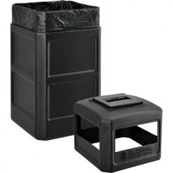 Global Industrial Square Plastic Waste Receptacle With Ashtray Lid, 42 Gallon, Black 10 Global Industrial Square Plastic Waste Receptacle With Ashtray Lid, 42 Gallon, Black -Cheap Trash & Recycling Store 641540BK 02