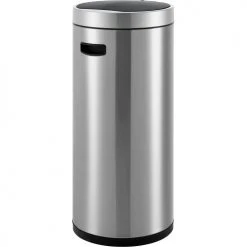 Global Industrial™ Round Motion Sensor Trash Can, 9-1/4 Gallon, Brushed Stainless Steel -Cheap Trash & Recycling Store 641592SS 02