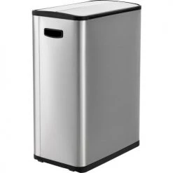 Global Industrial Rectangular Step On Trash Can, 12 Gallon, Brushed Stainless Steel 12 Global Industrial Rectangular Step On Trash Can, 12 Gallon, Brushed Stainless Steel -Cheap Trash & Recycling Store 641593SS 02