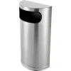 Global Industrial™ Half Round Side Open Trash Can, 9 Gallon, Matte Stainless Steel
