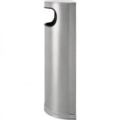Global Industrial™ Half Round Side Open Trash Can, 9 Gallon, Matte Stainless Steel -Cheap Trash & Recycling Store 641594SS 02