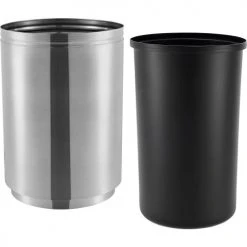 Global Industrial™ Round Curved Open Top Trash Can, 32 Gallon, Satin Stainless Steel -Cheap Trash & Recycling Store 641595SS 02