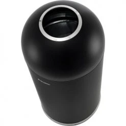 Global Industrial™ Steel Round Open Top Trash Can, 15 Gallon, Black -Cheap Trash & Recycling Store 641596BK 02