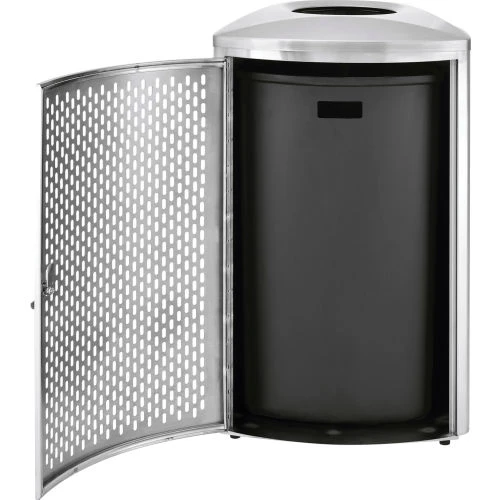 Global Industrial Triangular Trash Can, 18-1/2 Gallon, Brushed Stainless Steel 3 Global Industrial Triangular Trash Can, 18-1/2 Gallon, Brushed Stainless Steel - Image 3