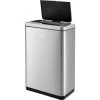 Global Industrial™ Rectangular Motion Sensor Trash Can, 12 Gallon, Brushed Stainless Steel