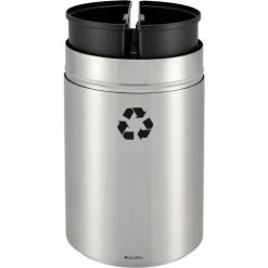 Global Industrial Round Multi-Stream Recycling Can, 31 Gallon Total, Satin Aluminum 13 Global Industrial Round Multi-Stream Recycling Can, 31 Gallon Total, Satin Aluminum -Cheap Trash & Recycling Store 641602 02