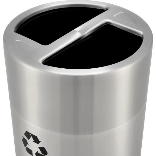 Global Industrial Round Multi-Stream Recycling Can, 31 Gallon Total, Satin Aluminum 5 Global Industrial Round Multi-Stream Recycling Can, 31 Gallon Total, Satin Aluminum - Image 5