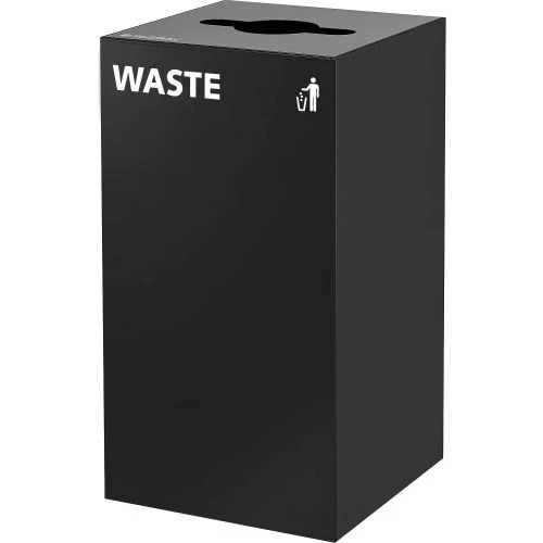 Global Industrial Square Recycling Can with Mixed Recycling Lid, 36 Gallon, Black 3 Global Industrial Square Recycling Can with Mixed Recycling Lid, 36 Gallon, Black - Image 3