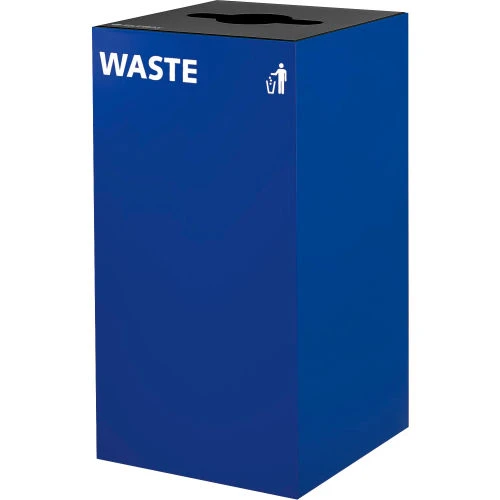 Global Industrial Square Recycling Can with Mixed Recycling Lid, 32 Gallon, Blue 3 Global Industrial Square Recycling Can with Mixed Recycling Lid, 32 Gallon, Blue - Image 3