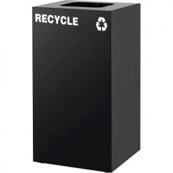 Global Industrial™ Square Recycling/Trash Can with Waste Lid, 36 Gallon, Black -Cheap Trash & Recycling Store 641614WBK 02