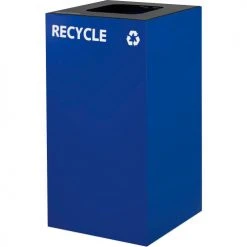 Global Industrial™ Square Recycling/Trash Can with Waste Lid, 36 Gallon, Blue -Cheap Trash & Recycling Store 641614WBL 02 1