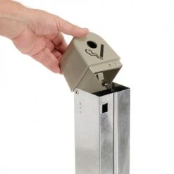 Rubbermaid Groundskeeper Smokers Receptacle Beige -Cheap Trash & Recycling Store 652497BG 04