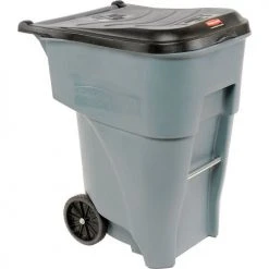 95 Gallon Rubbermaid Large Mobile Waste Receptacle - Gray With Lid