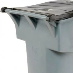 95 Gallon Rubbermaid Large Mobile Waste Receptacle - Gray With Lid -Cheap Trash & Recycling Store 705577GY 06