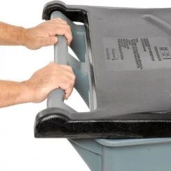 95 Gallon Rubbermaid Large Mobile Waste Receptacle - Gray With Lid -Cheap Trash & Recycling Store 705577GY 08